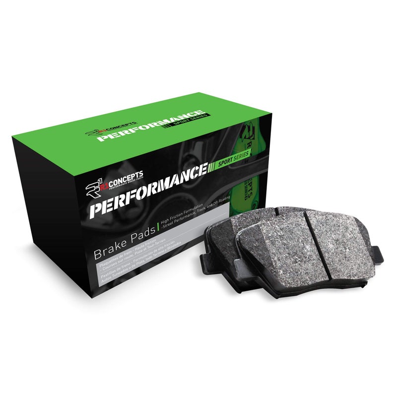 R1 Concepts Front Performance Sport Brake Pads For 2008-2013 INFINITI G37; 2009-2013 INFINITI FX50; 2011-2013 INFINITI M37, M56; 2012-2013 INFINITI M35h; 2014-2022 INFINITI Q50, Q60 - Image 1